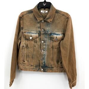 RE/DONE Women's Sandbar Fit Trucker Jacket Small Brown Long Sleeve Collared NWOT